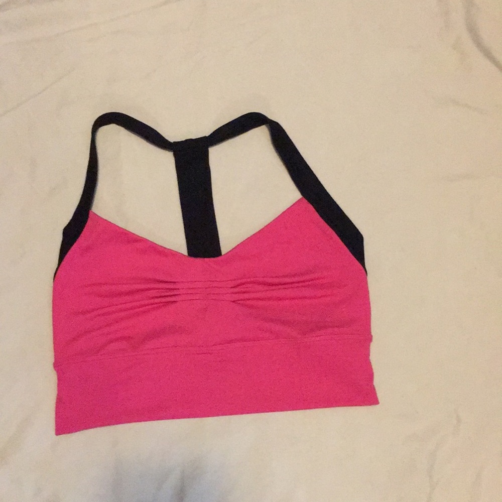 Pink sports bra